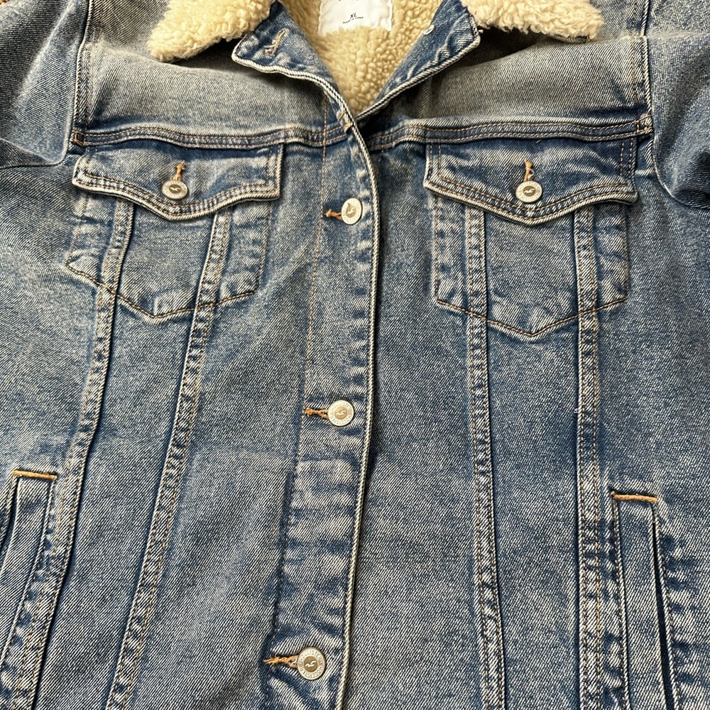 Hollister Sherpa-Lined Denim Jacket Size XL - Picture 7 of 7